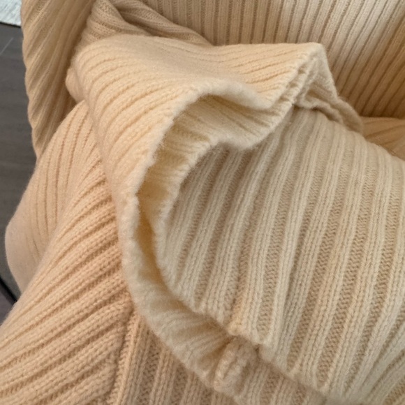 NWOT Reiss Cream Long Sleeve Ribbed Dress S - Picture 6 of 9